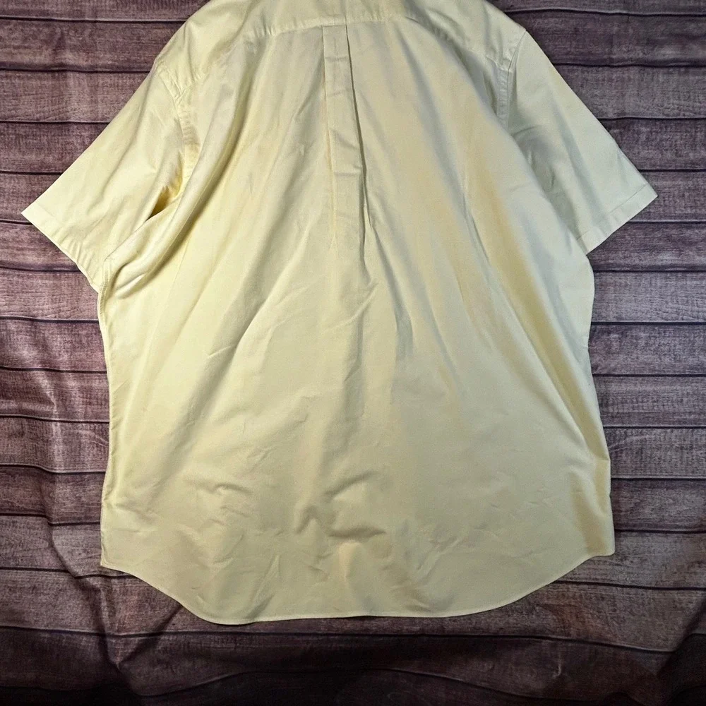Polo Ralph Lauren Mens 3XLT Yellow Short Sleeve Oxford Button Shirt Flesh Pony
